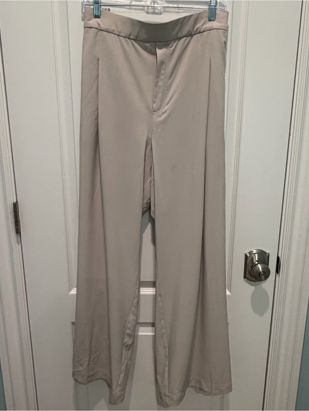 Lou & Grey Women’s Elastic Waist Casual Trouser Pants Wide Leg Faux Zipper XXL
